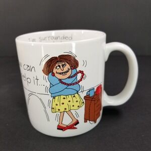 Russ Berrie I'm Surrounded By Idiots Vintage Office Humor Coffee Mug 8434 White